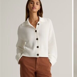 Quince White Cozy Knit Cardigan